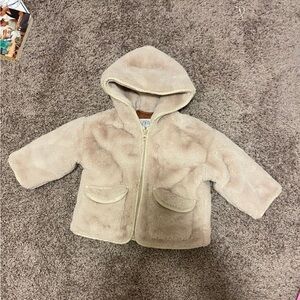 Zara Toddler Girl Faux Fur Hooded Coat 2-3y